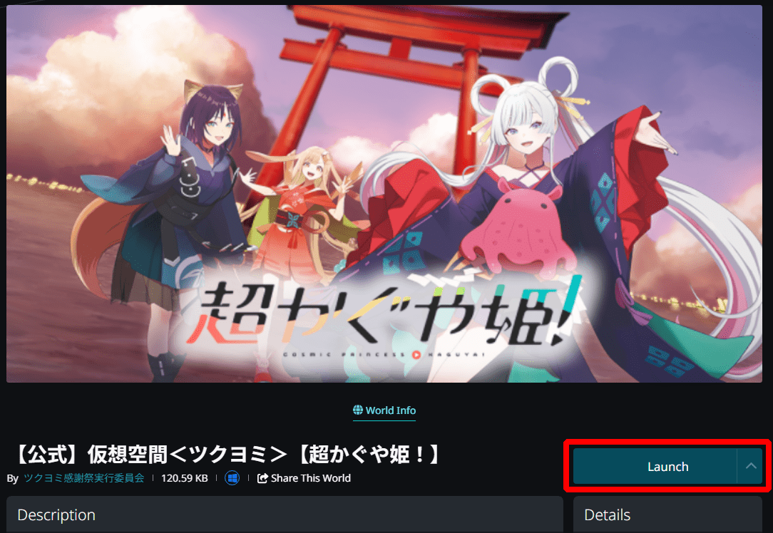 「Launch」を選択します。